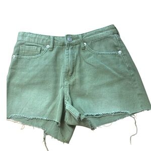 BR NWT Olive Green Mayfly Wash High rise Midweight Denim Shorts